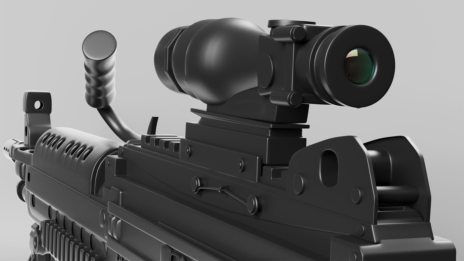 Gun 3d model assault rifle with scope 3D model_1