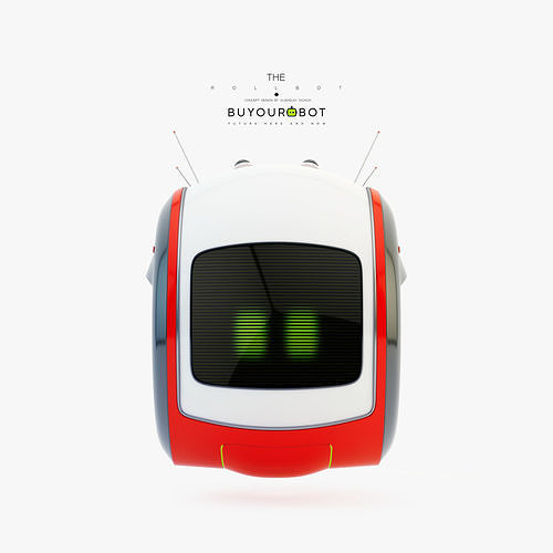 Cute rolling bot toy VII 3D model
