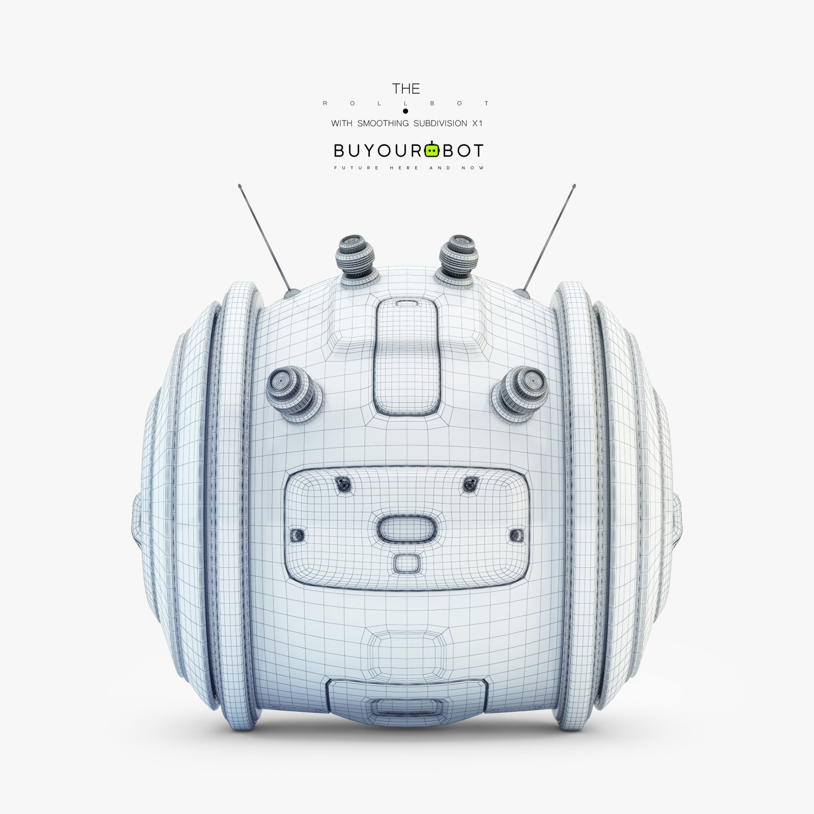 Cute rolling bot toy V 3D model_5