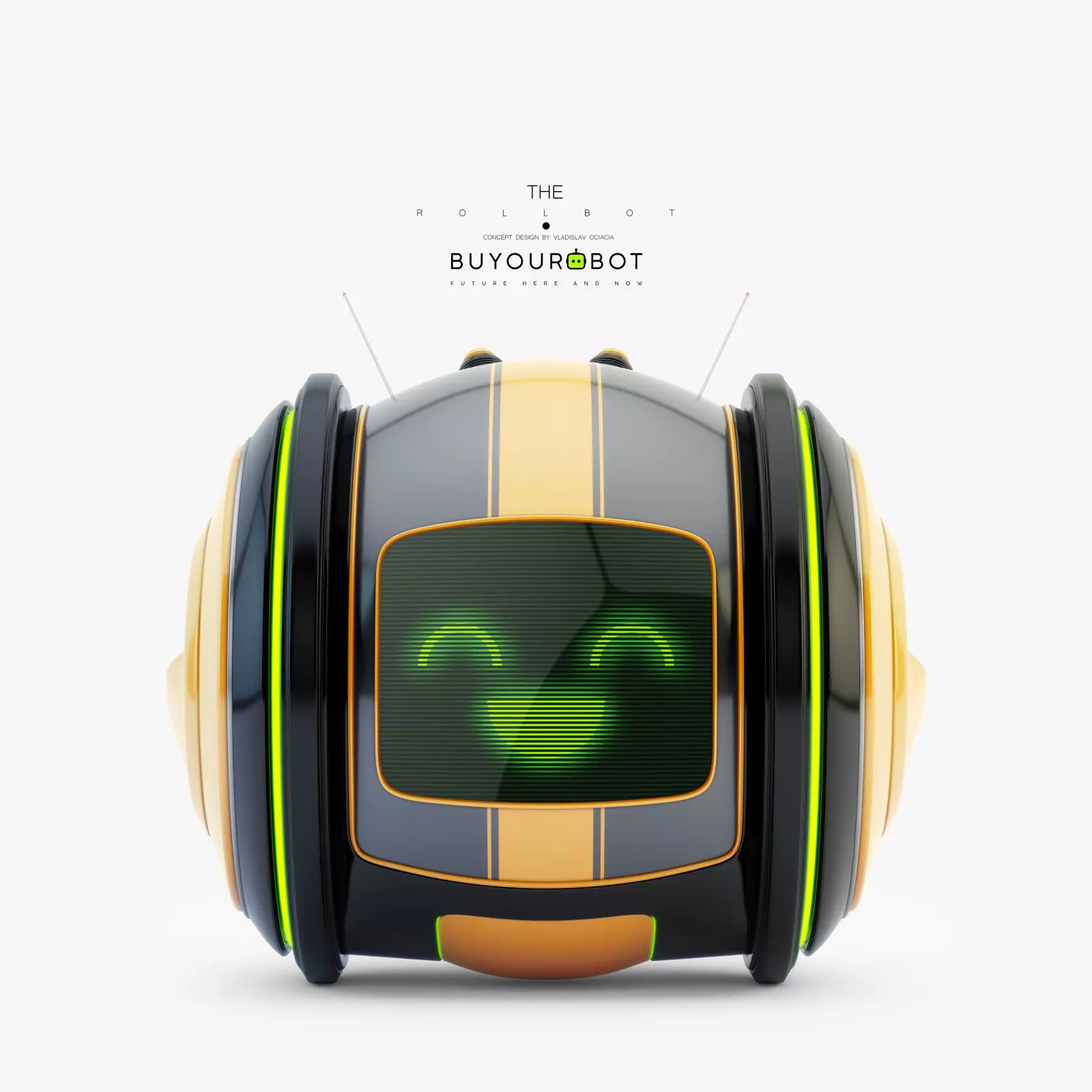 Cute rolling bot toy V 3D model_0