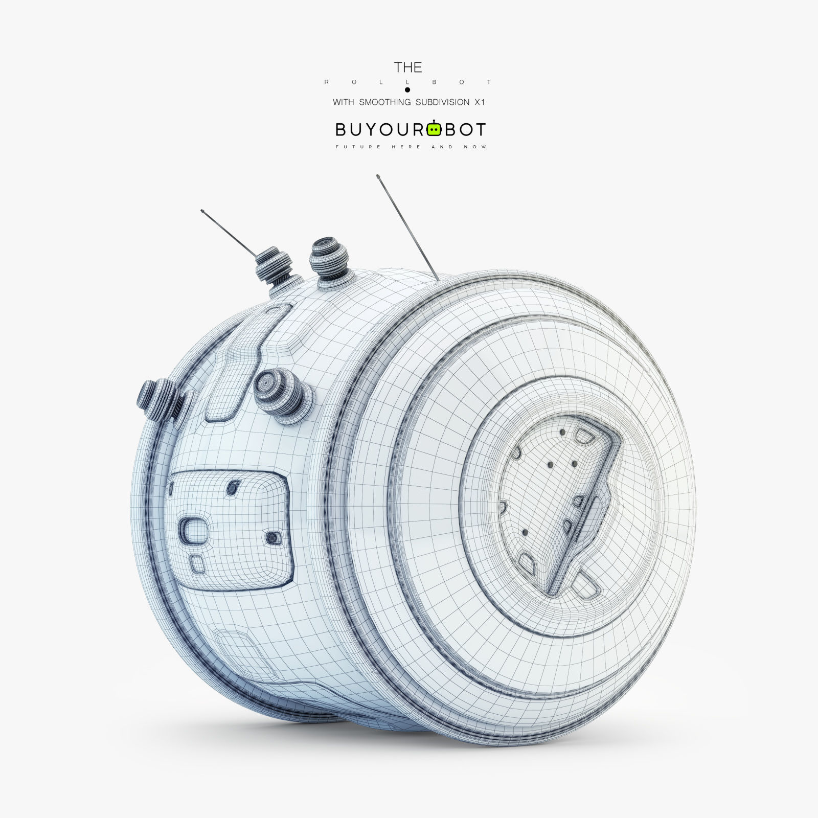 Cute rolling bot toy V 3D model_6