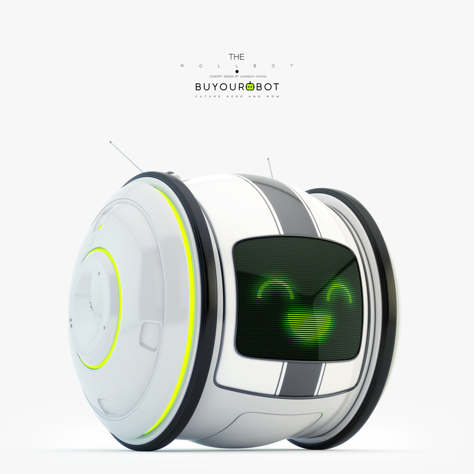 Cute rolling bot toy IV 3D model_2