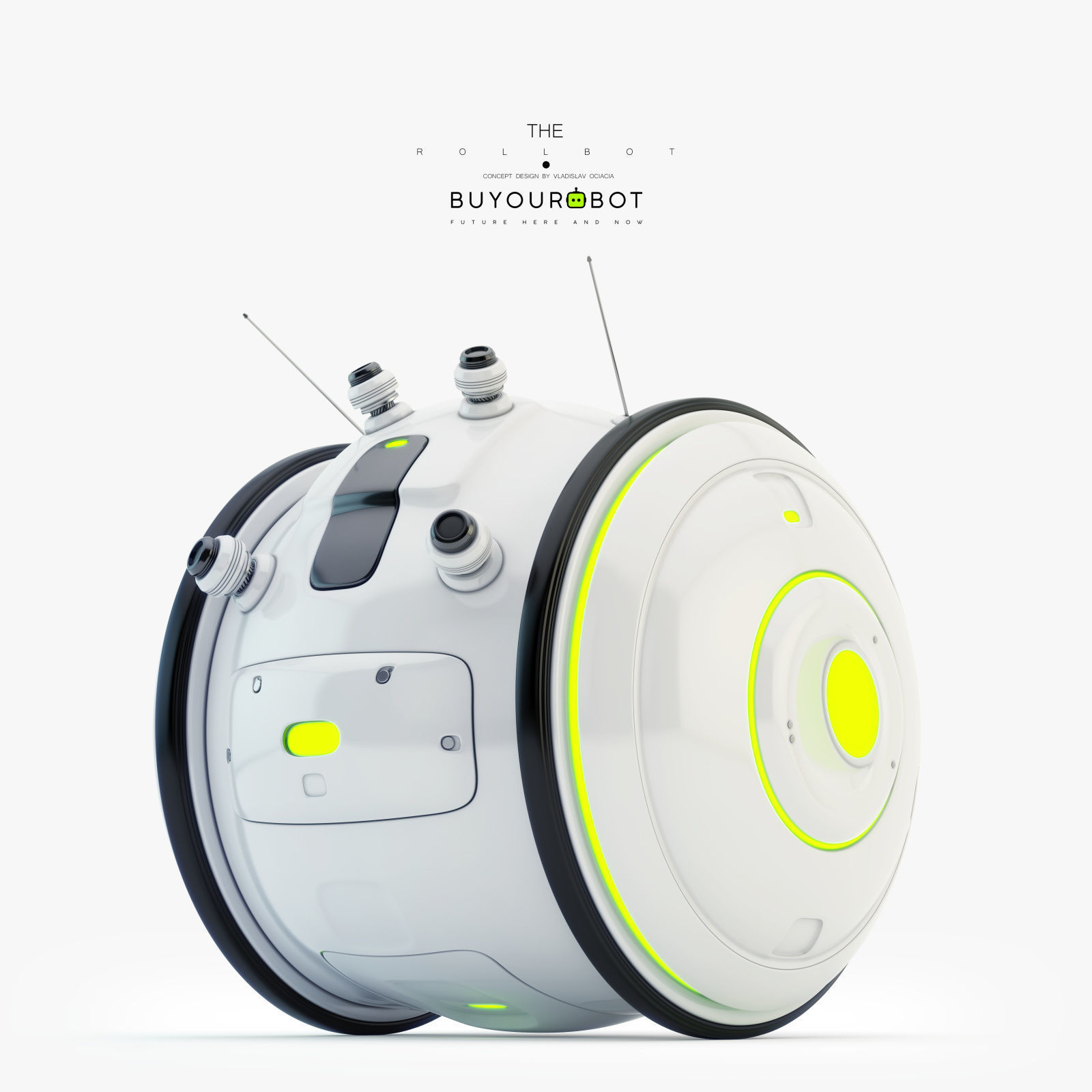 Cute rolling bot toy IV 3D model_3