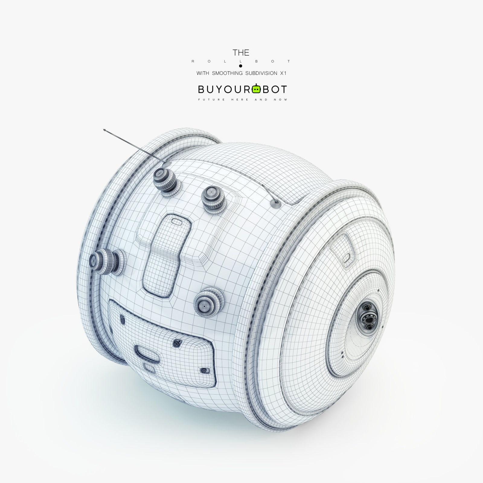 Cute rolling bot toy IV 3D model_6