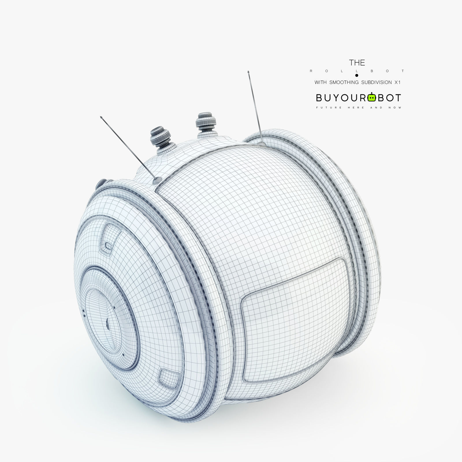 Cute rolling bot toy IV 3D model_5