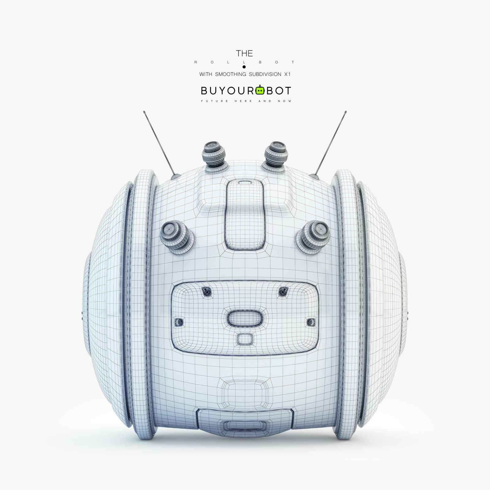 Cute rolling bot toy IV 3D model_7