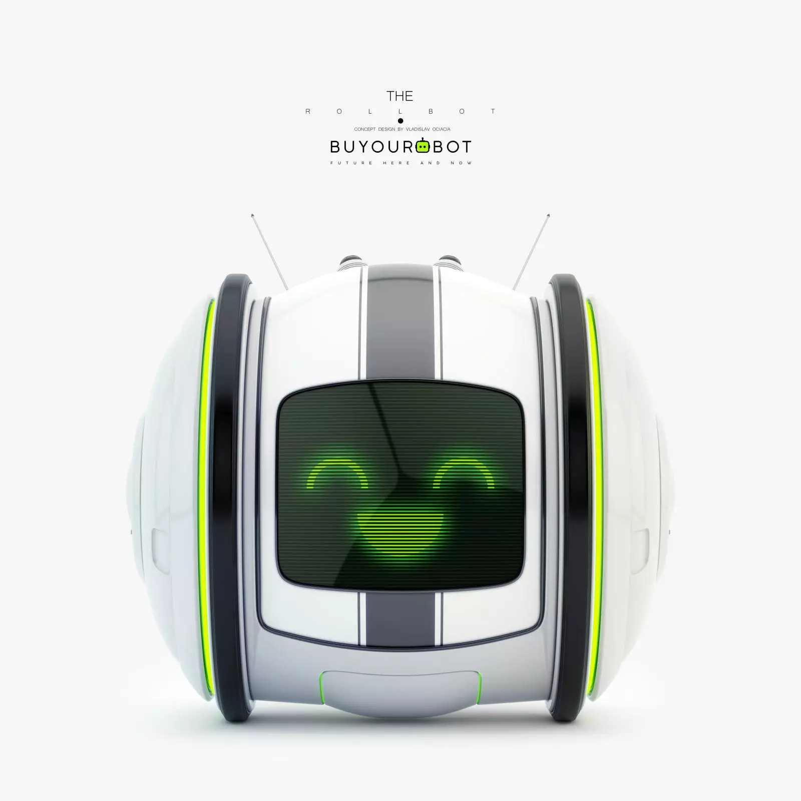 Cute rolling bot toy IV 3D model_0