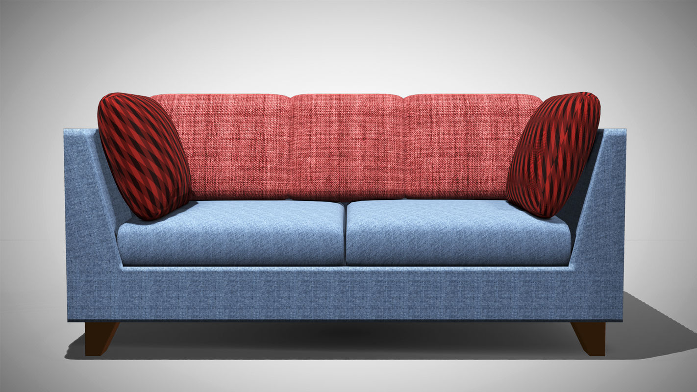 Sofa 3d model with cushions 3D model_2