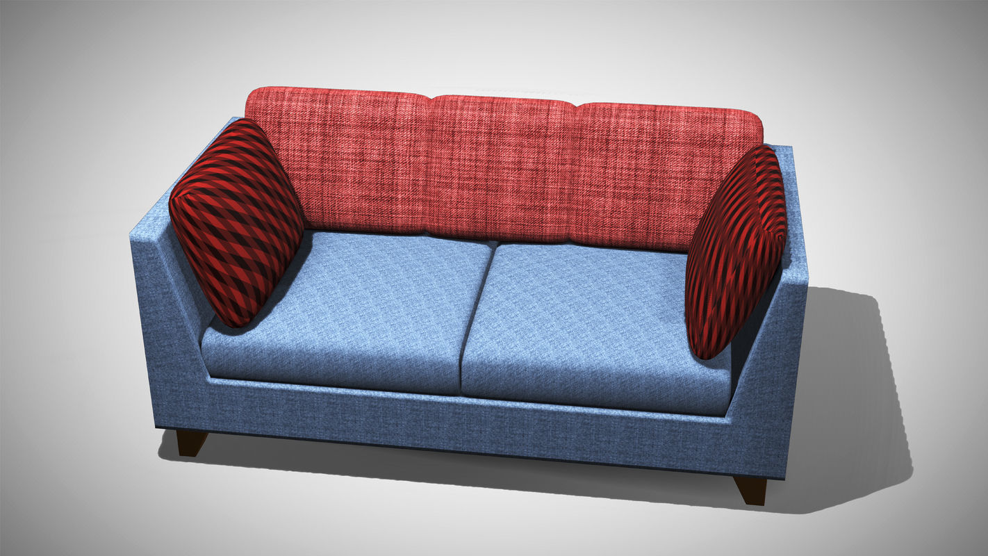 Sofa 3d model with cushions 3D model_1
