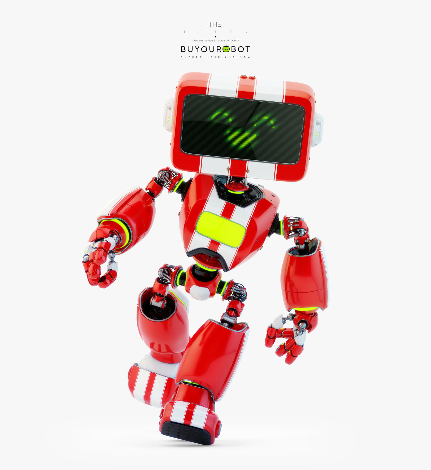 Digital robotic retro bot III 3D model_1