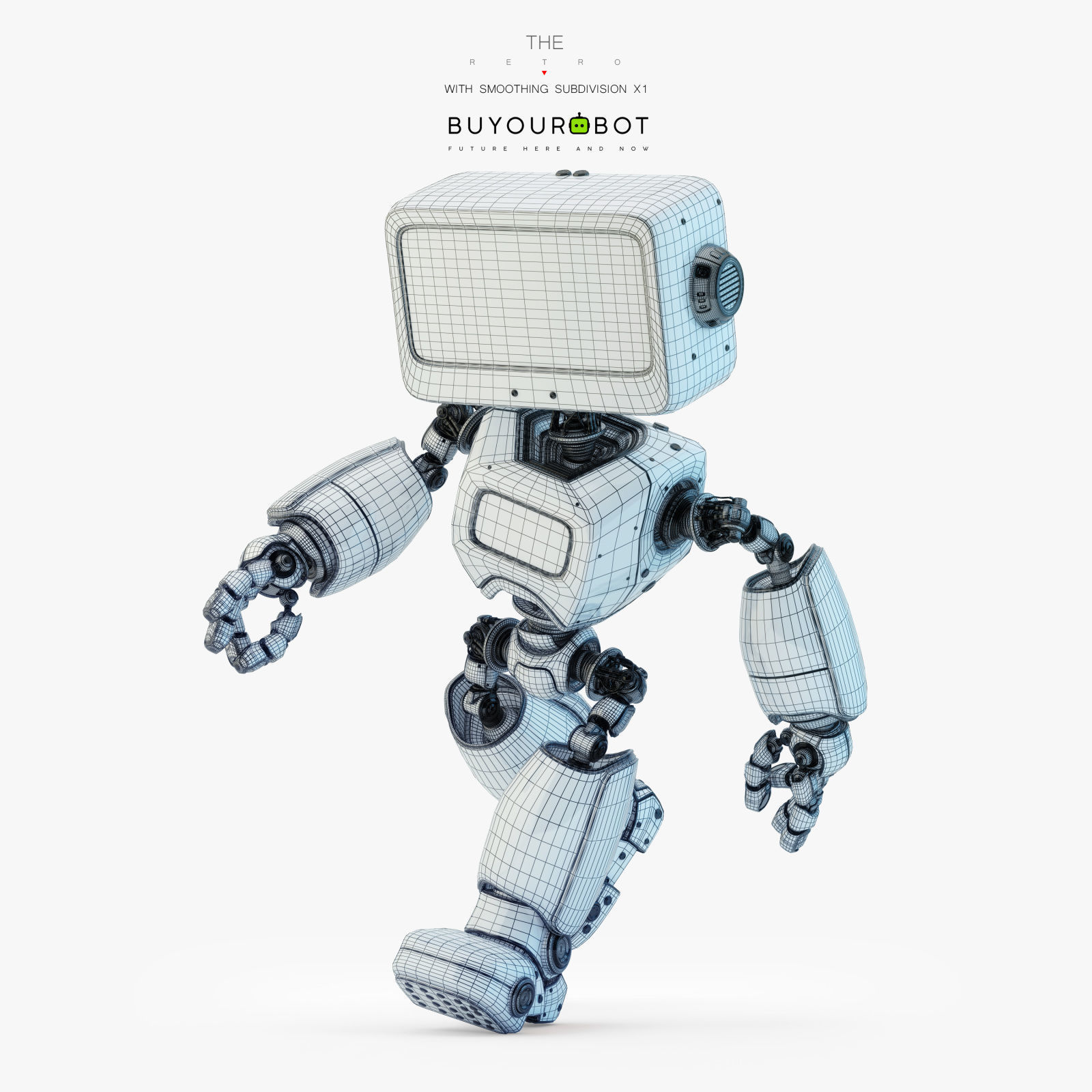 Digital robotic retro bot III 3D model_5