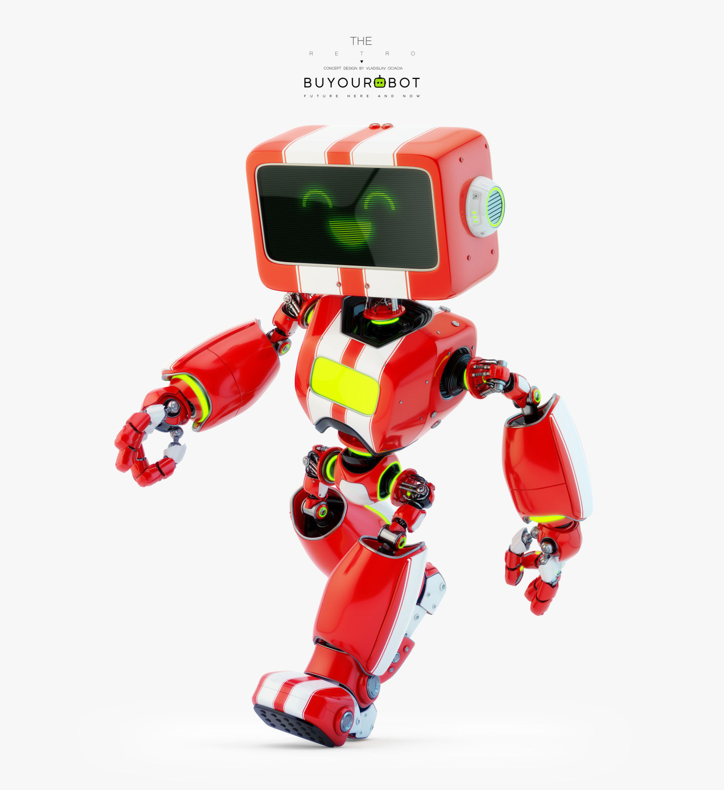 Digital robotic retro bot III 3D model_2