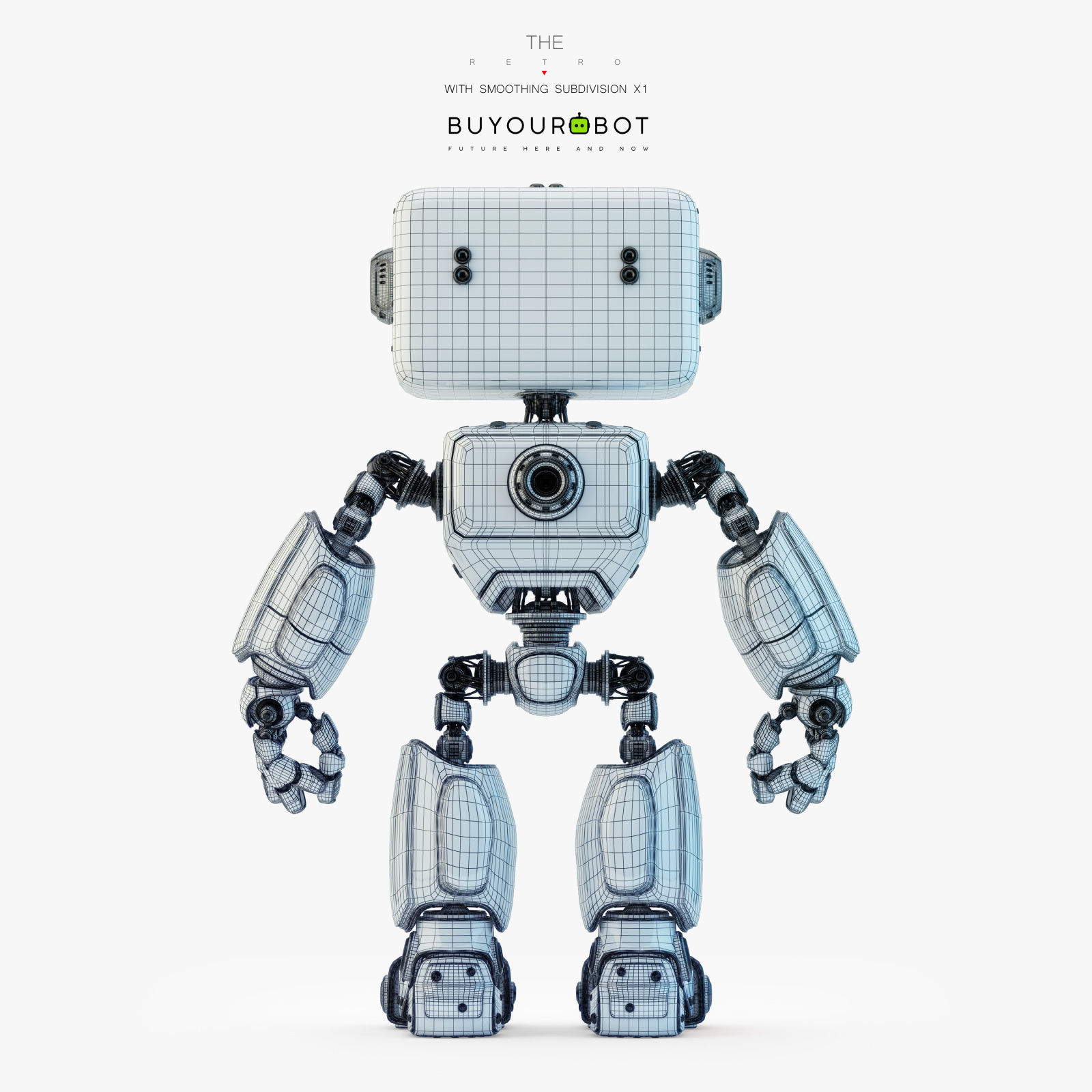 Digital robotic retro bot III 3D model_4