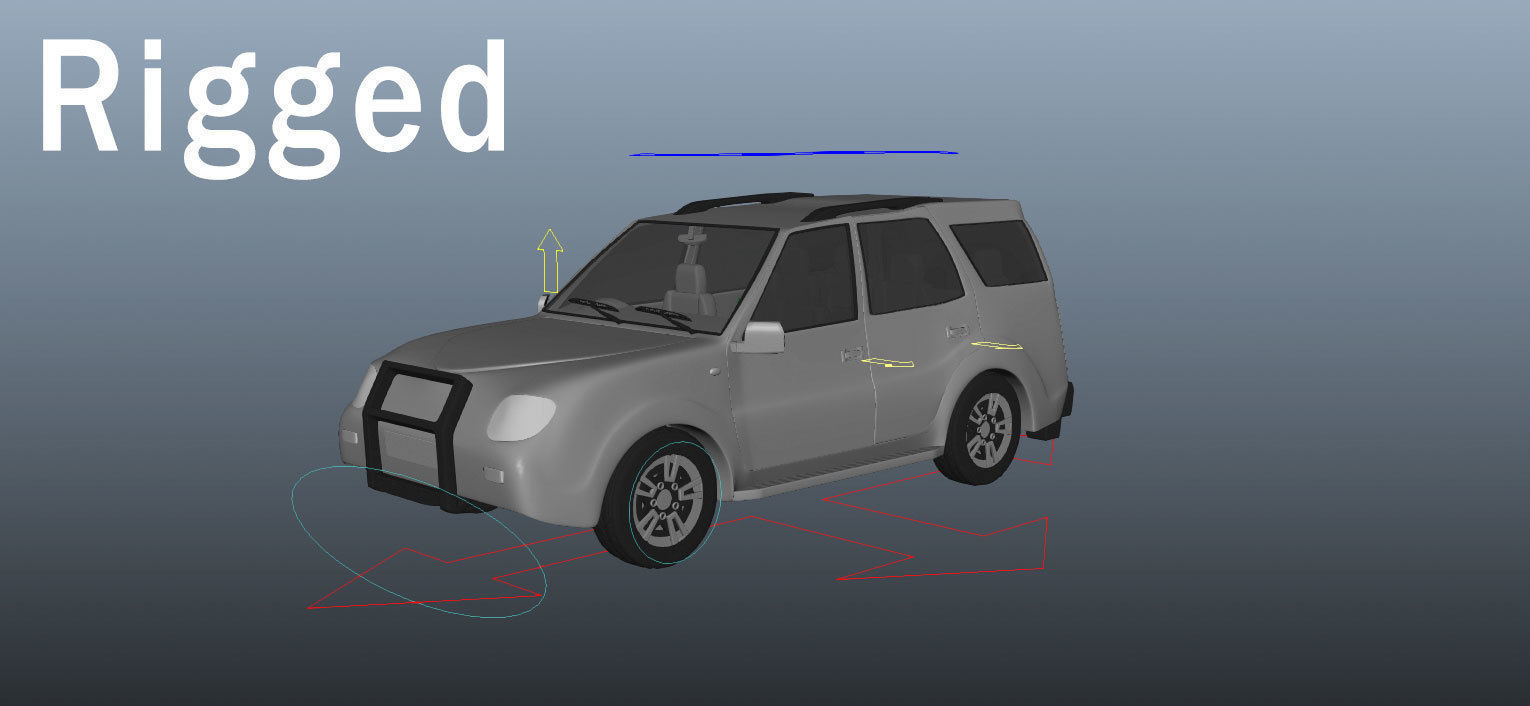 Car 3d model with rig SUV 3D model_4