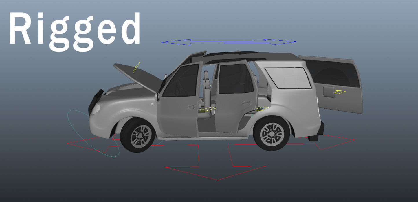 Car 3d model with rig SUV 3D model_5