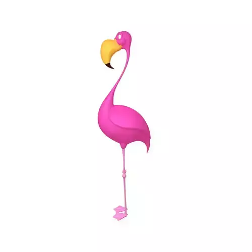 Flamingo cartoon 3D model