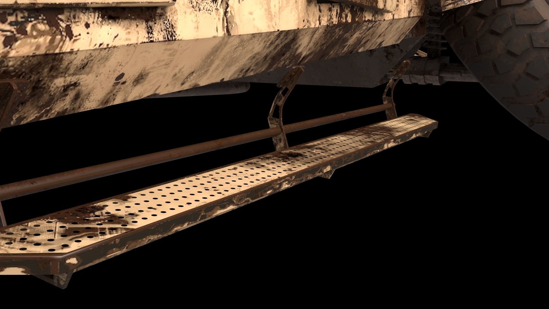 damaged Terradyne Gurkha lapv  Free low-poly 3D model_11