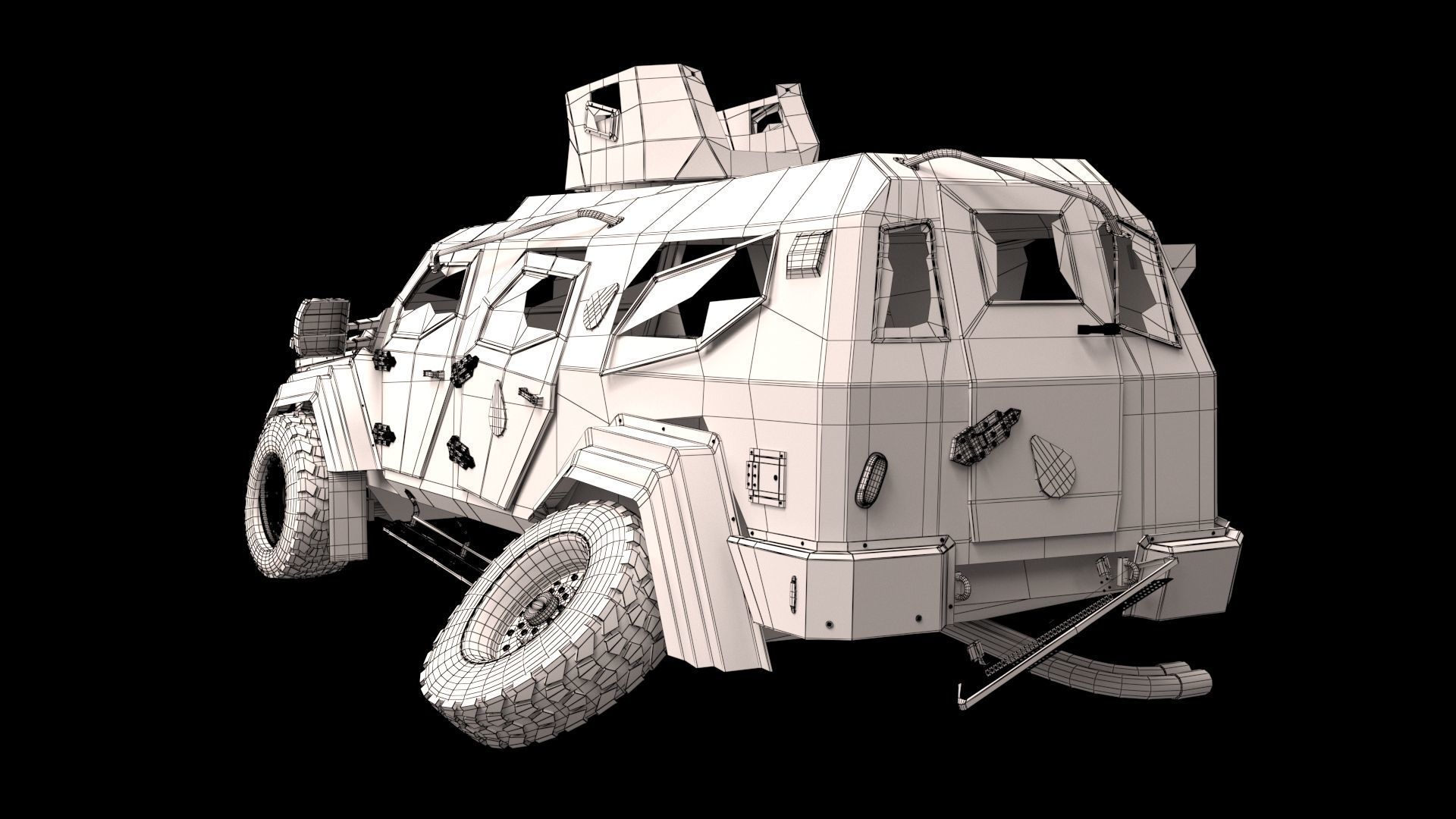 damaged Terradyne Gurkha lapv  Free low-poly 3D model_17