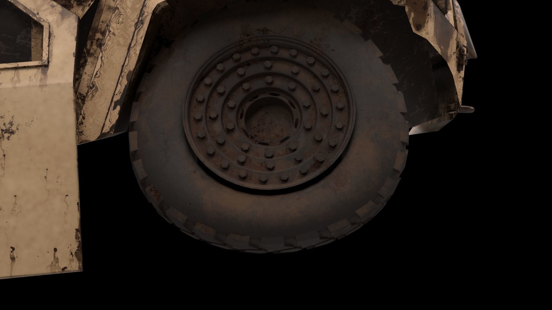 damaged Terradyne Gurkha lapv  Free low-poly 3D model_7