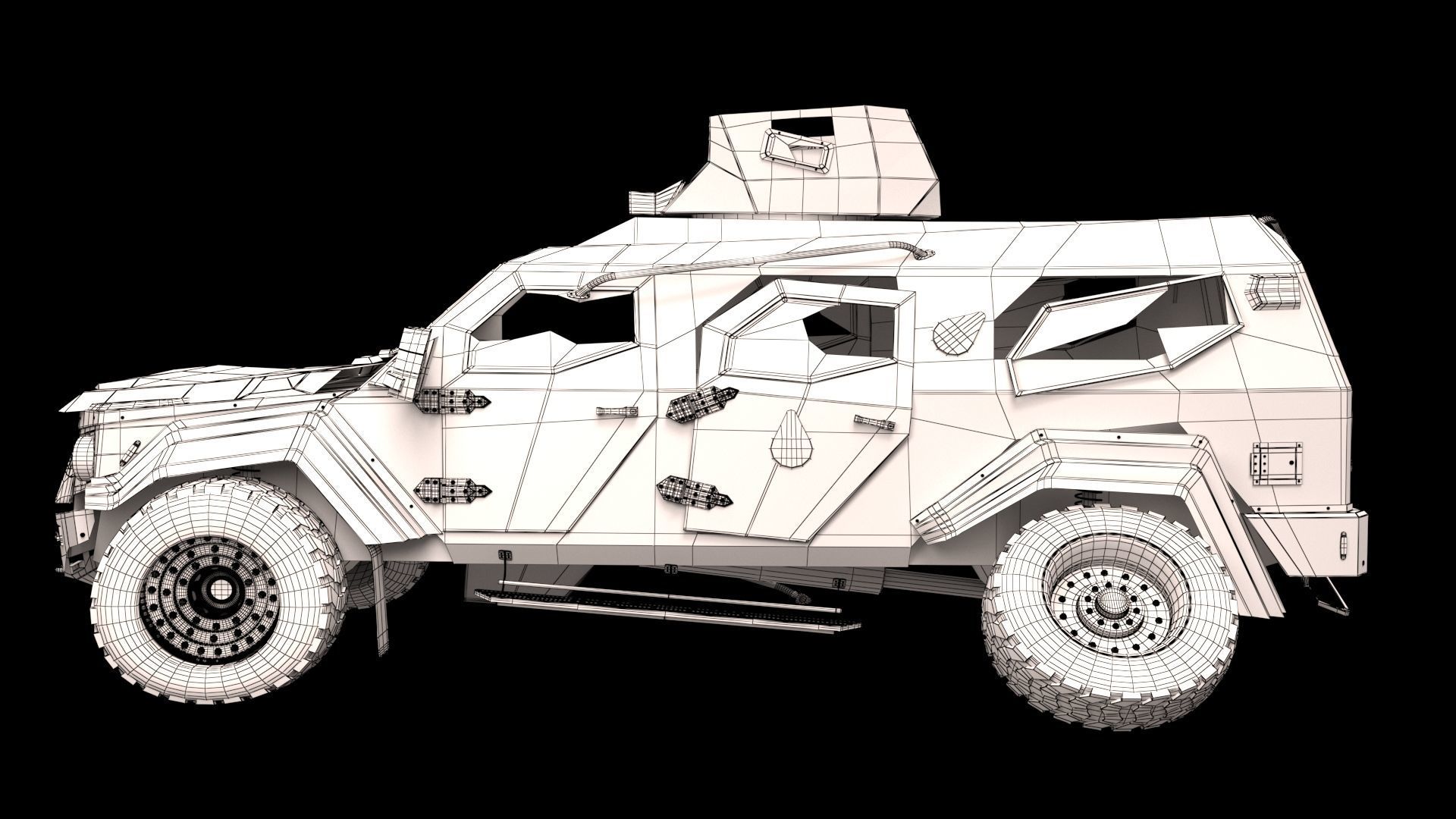damaged Terradyne Gurkha lapv  Free low-poly 3D model_16