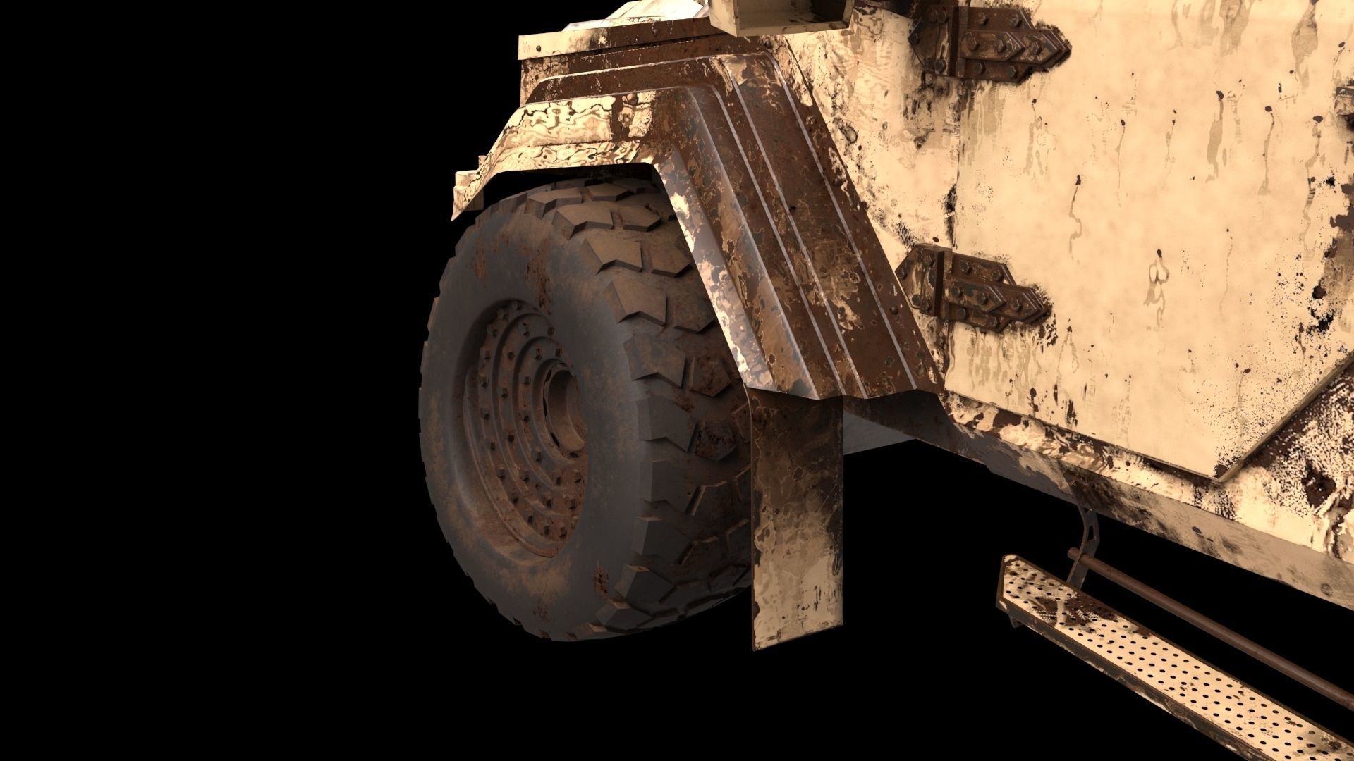 damaged Terradyne Gurkha lapv  Free low-poly 3D model_12