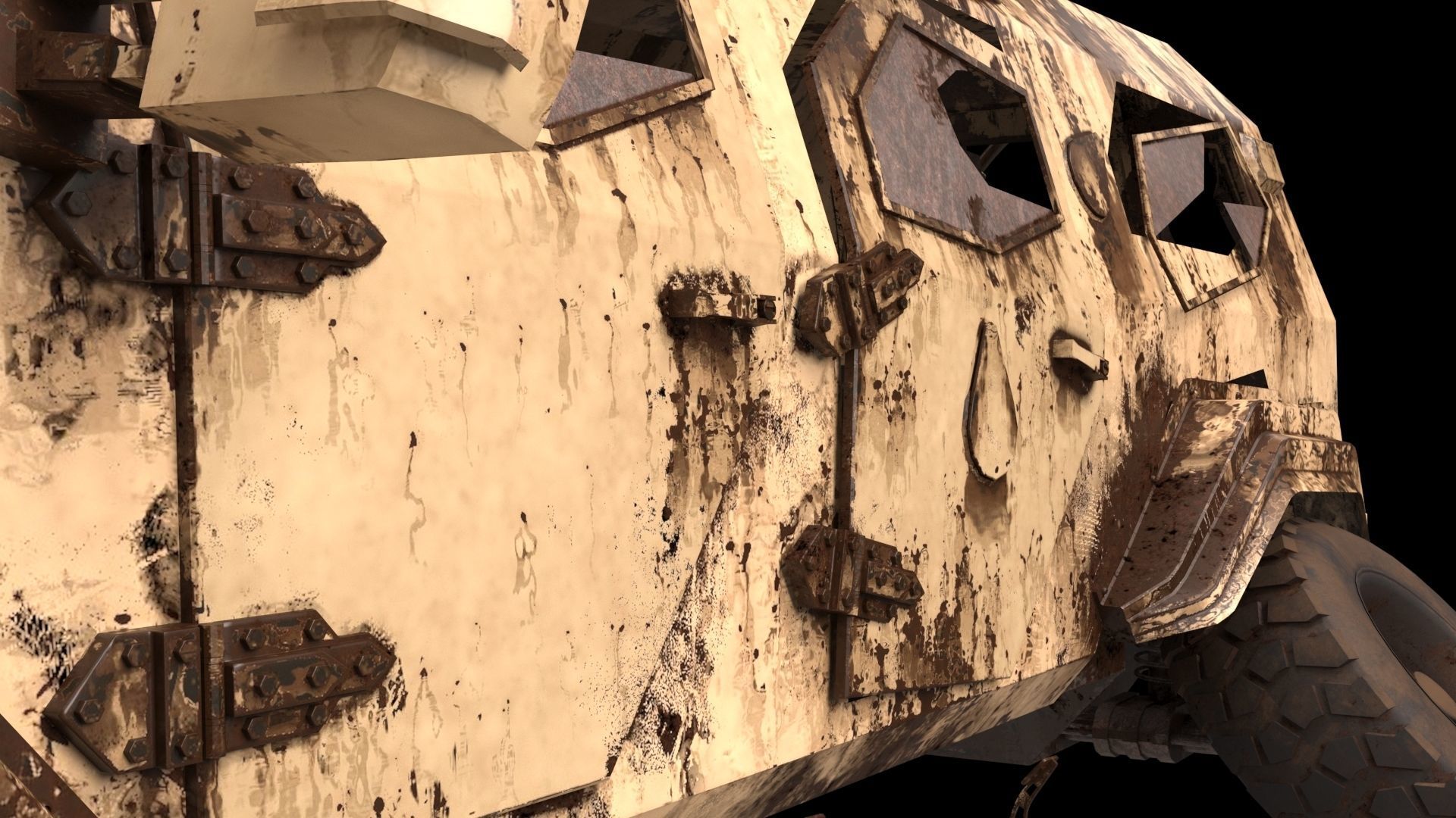 damaged Terradyne Gurkha lapv  Free low-poly 3D model_10