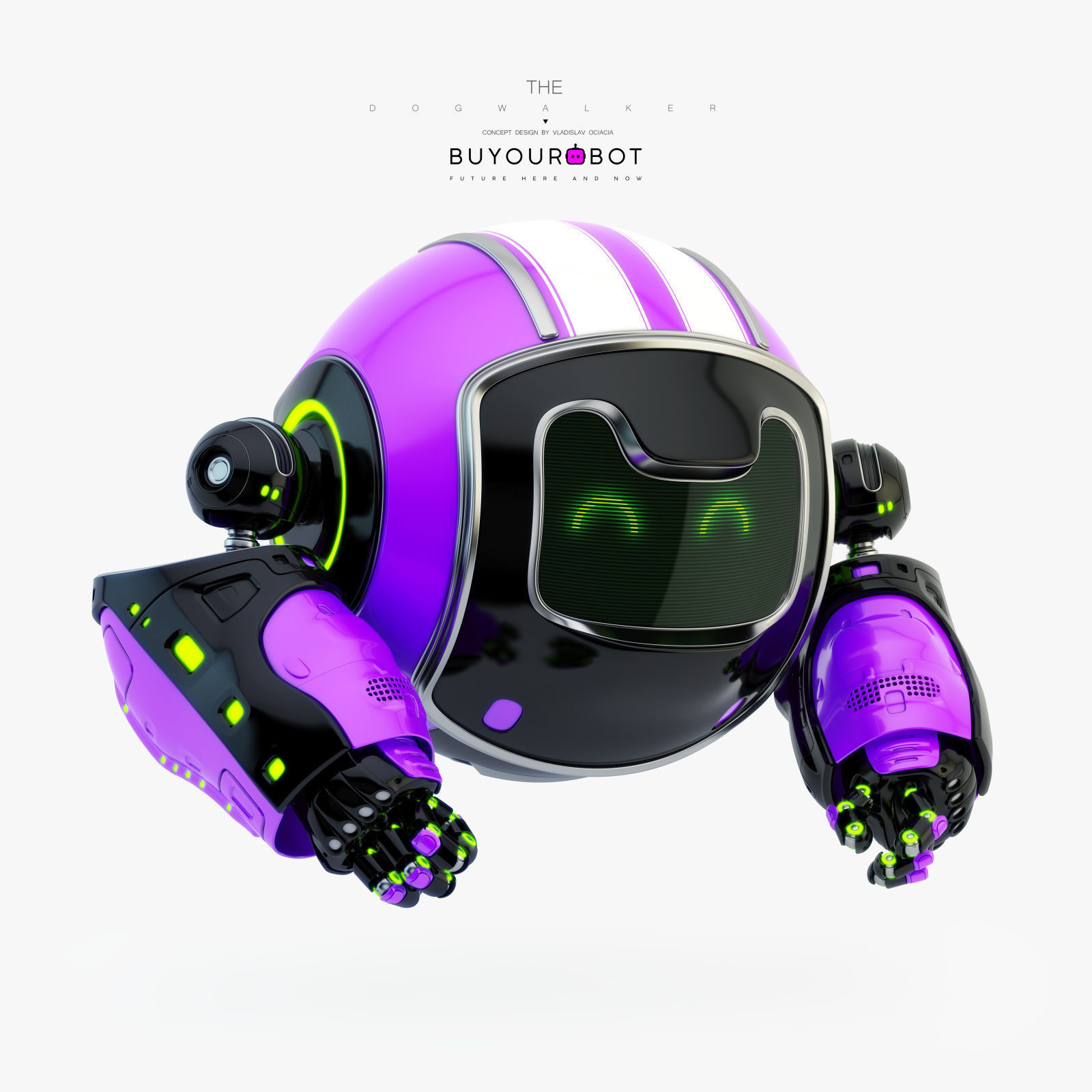 Dog walker IX bot 3D model_2
