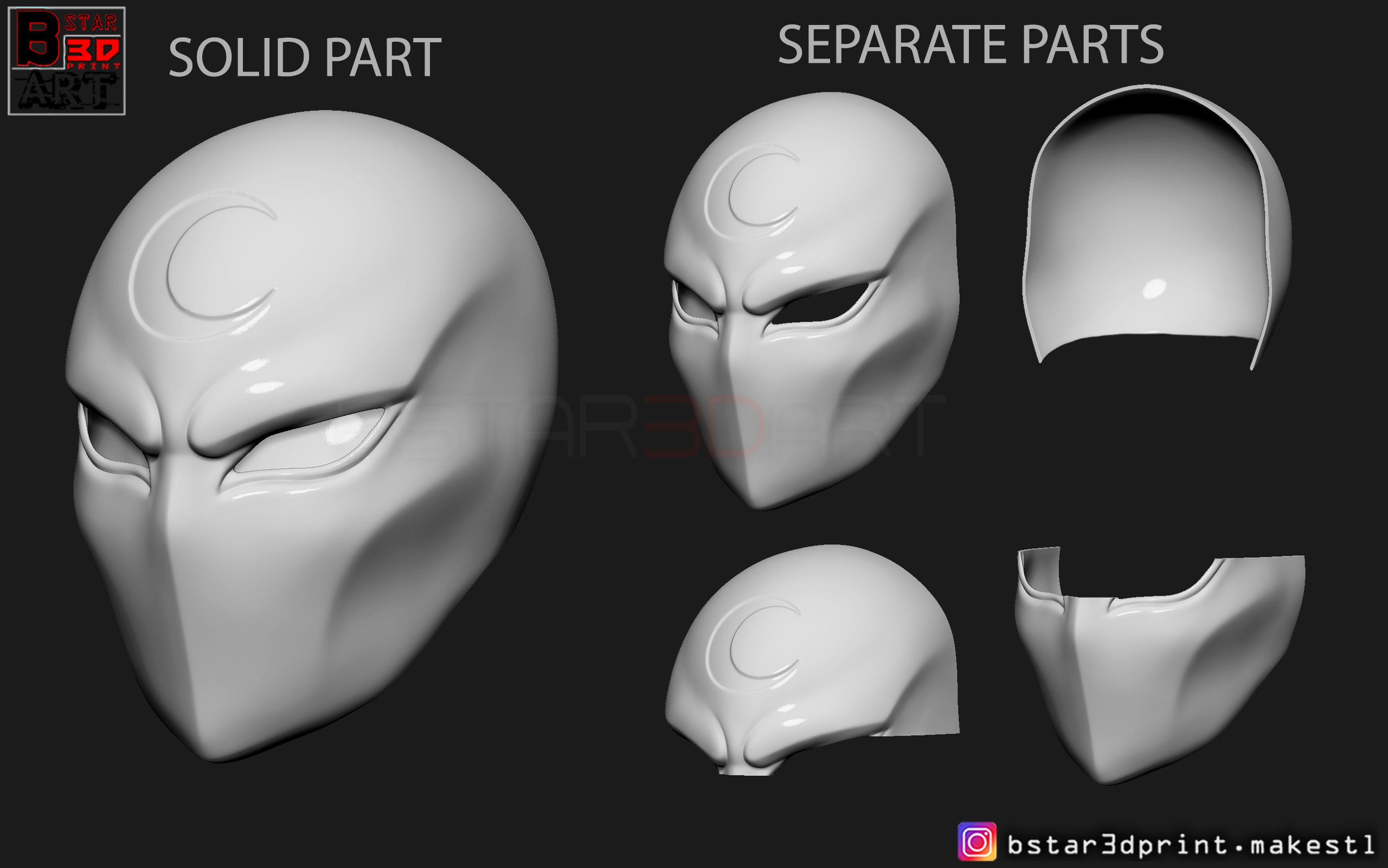 Moon Knight Mask - Marvel Comic helmet  3D print model_22