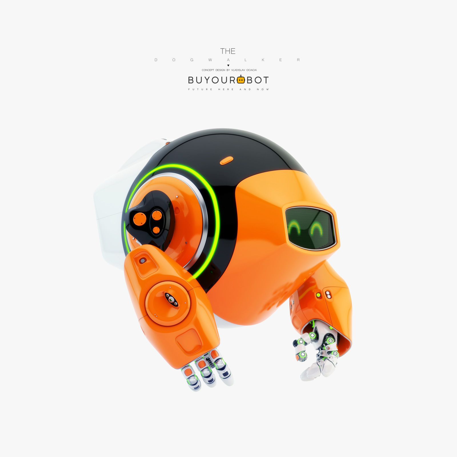 Dog walker III bot 3D model_2