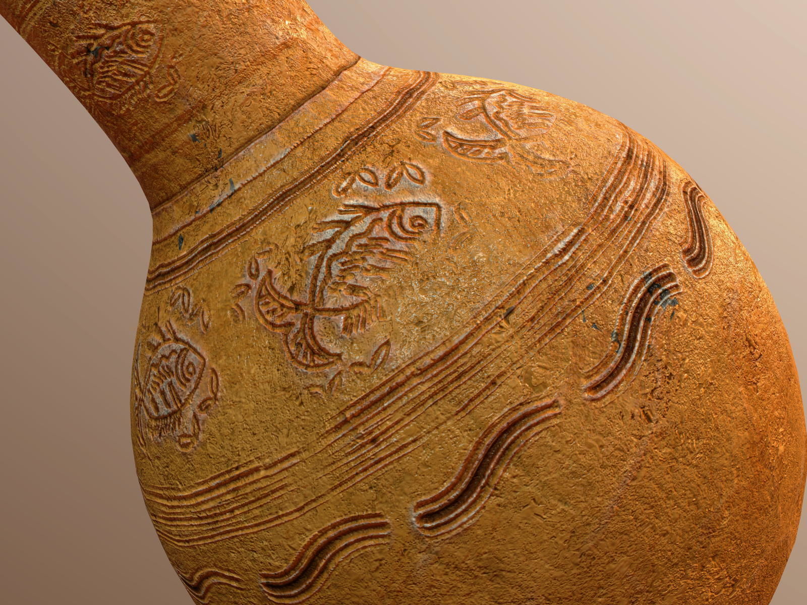 Claypot Low poly PBR ancient egyptian vase Low-poly 3D model_9