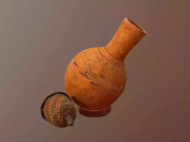 Claypot Low poly PBR ancient egyptian vase