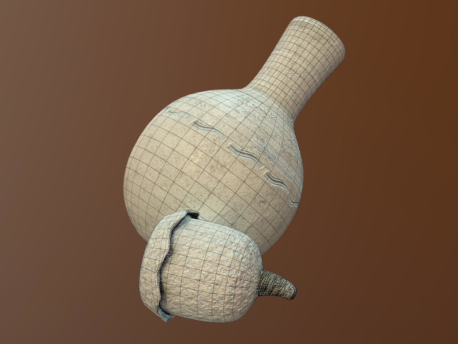Claypot Low poly PBR ancient egyptian vase Low-poly 3D model_15