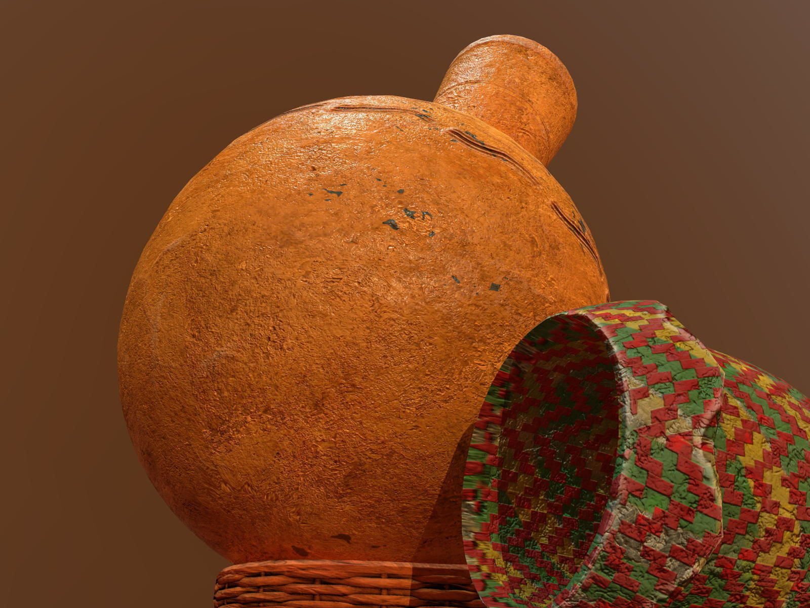 Claypot Low poly PBR ancient egyptian vase Low-poly 3D model_10