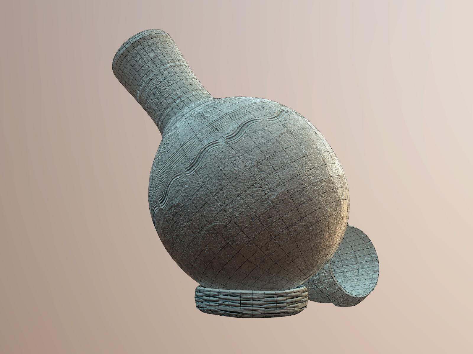 Claypot Low poly PBR ancient egyptian vase Low-poly 3D model_18