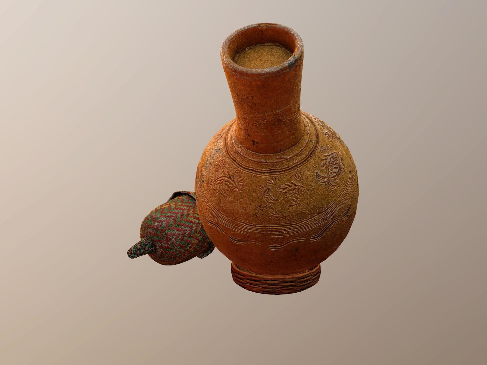 Claypot Low poly PBR ancient egyptian vase Low-poly 3D model_6