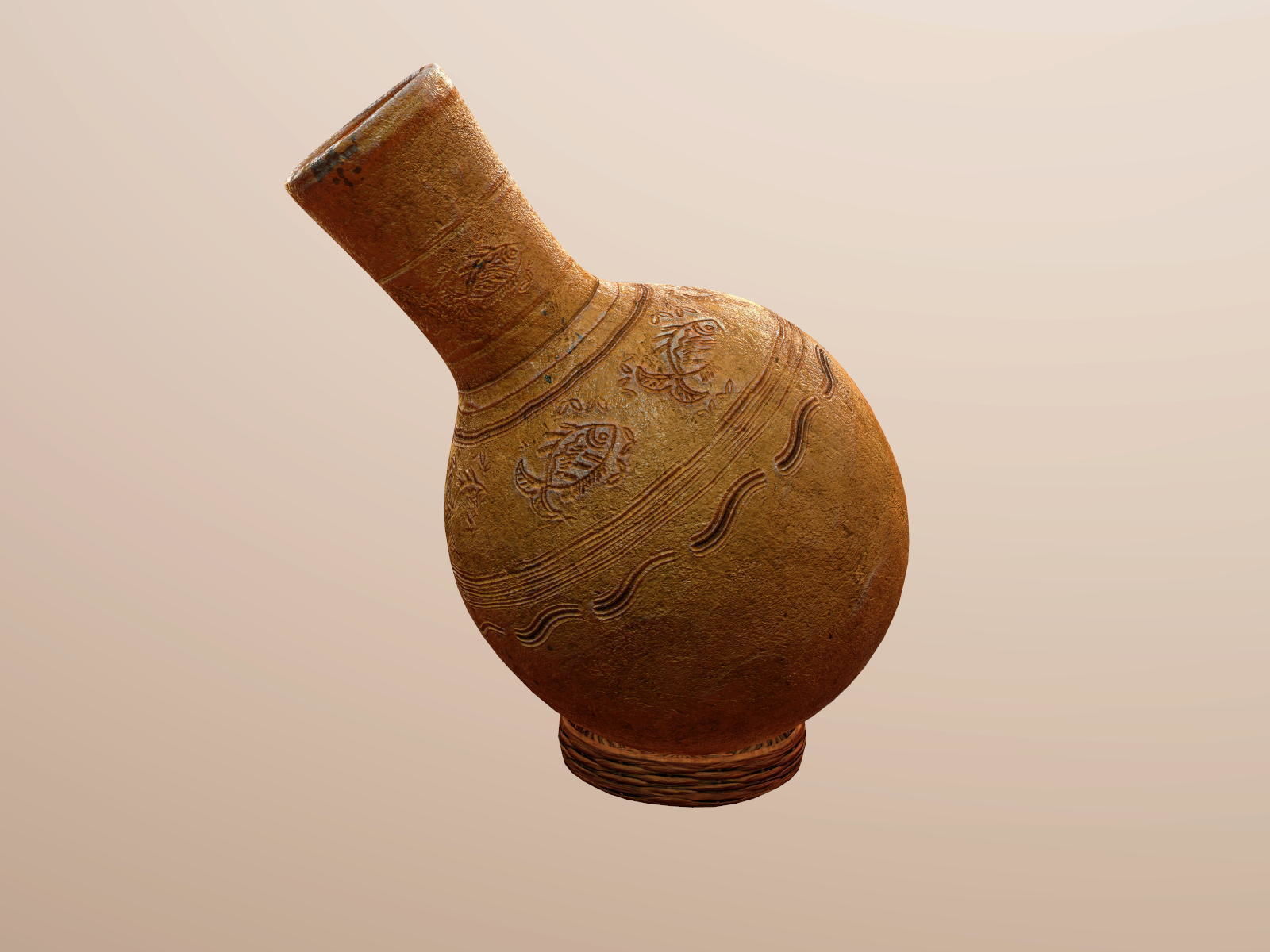 Claypot Low poly PBR ancient egyptian vase Low-poly 3D model_5