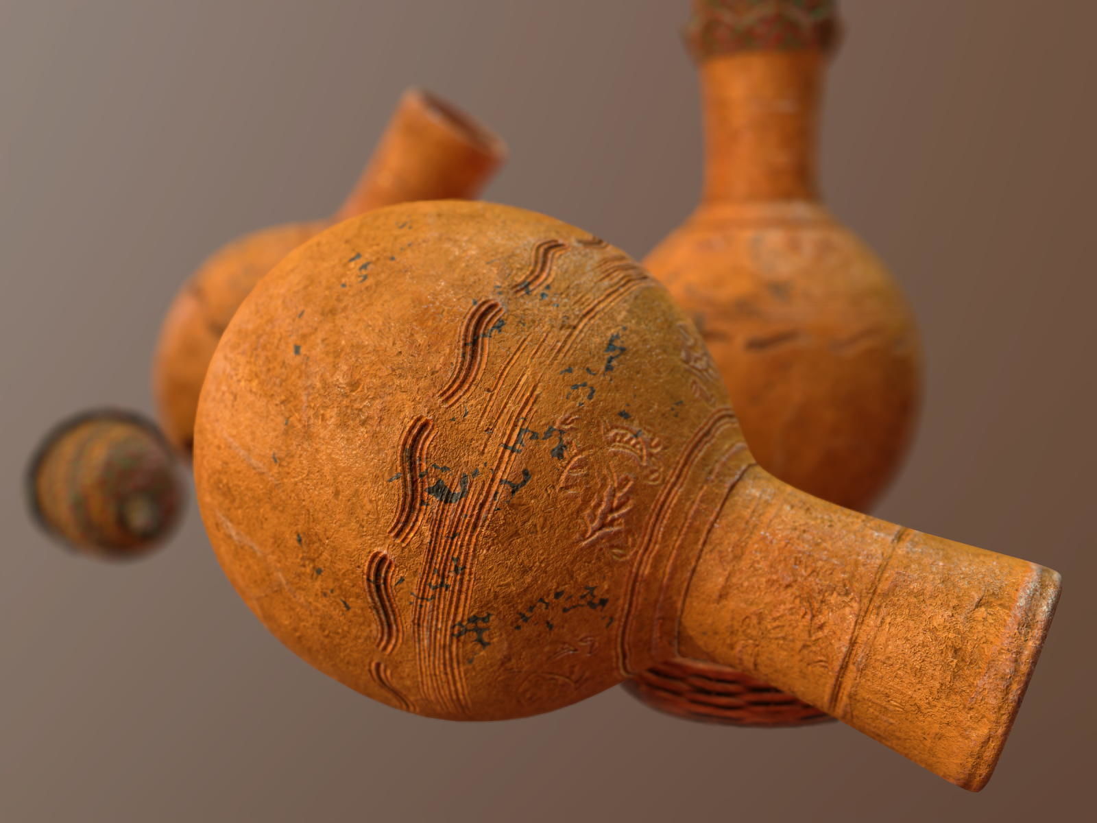 Claypot Low poly PBR ancient egyptian vase Low-poly 3D model_11