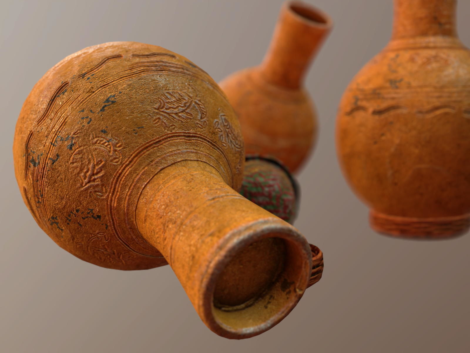 Claypot Low poly PBR ancient egyptian vase Low-poly 3D model_12