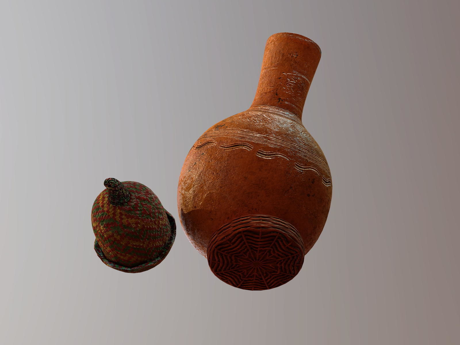 Claypot Low poly PBR ancient egyptian vase Low-poly 3D model_7