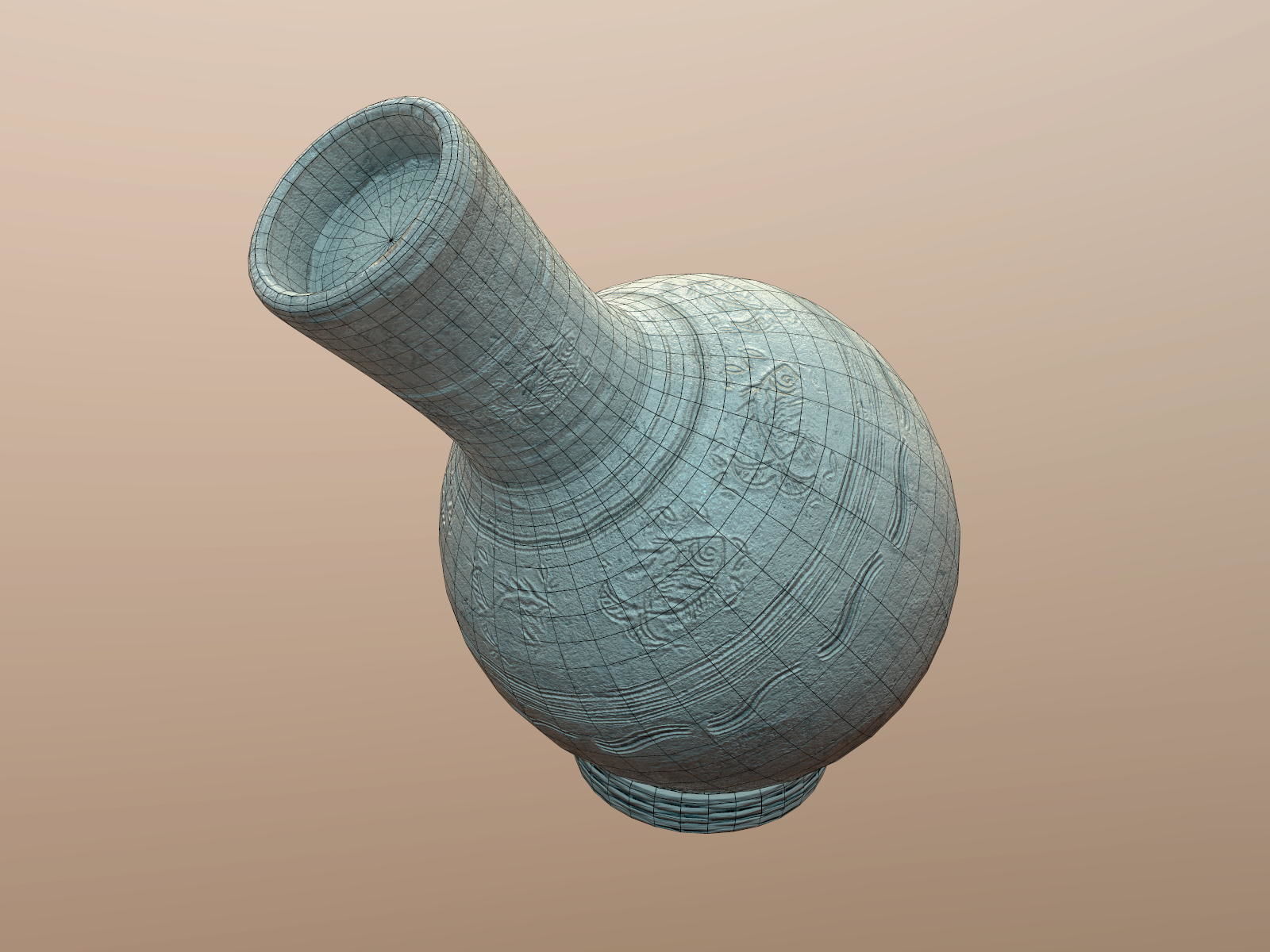 Claypot Low poly PBR ancient egyptian vase Low-poly 3D model_17