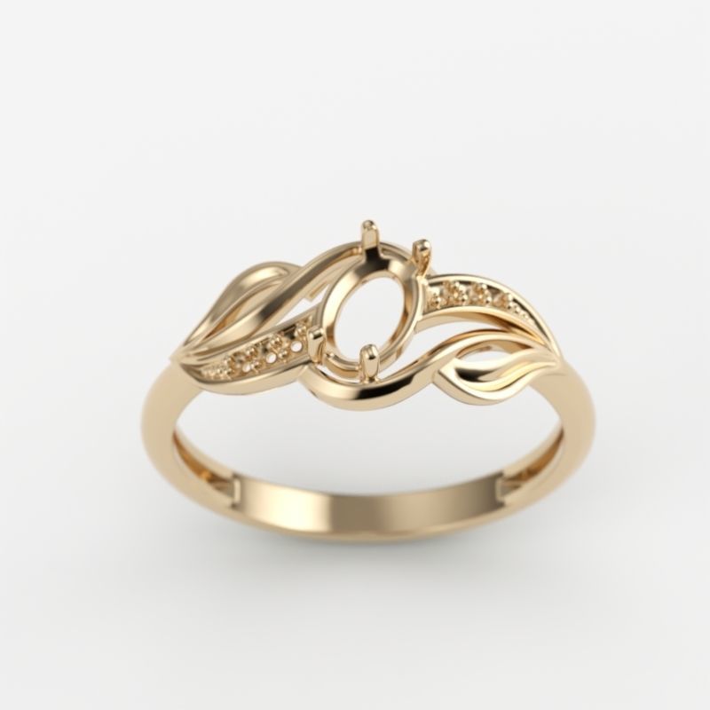 wedding engagement women ring with gem and diamonds 3dm stl CAD 3D print model_14