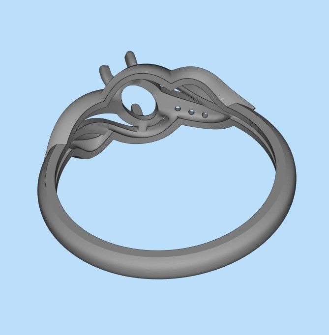 wedding engagement women ring with gem and diamonds 3dm stl CAD 3D print model_29