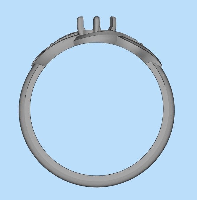 wedding engagement women ring with gem and diamonds 3dm stl CAD 3D print model_33