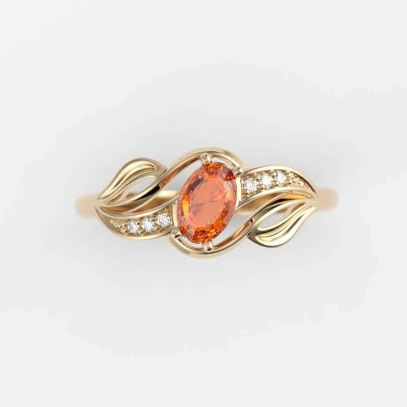 wedding engagement women ring with gem and diamonds 3dm stl CAD 3D print model_18