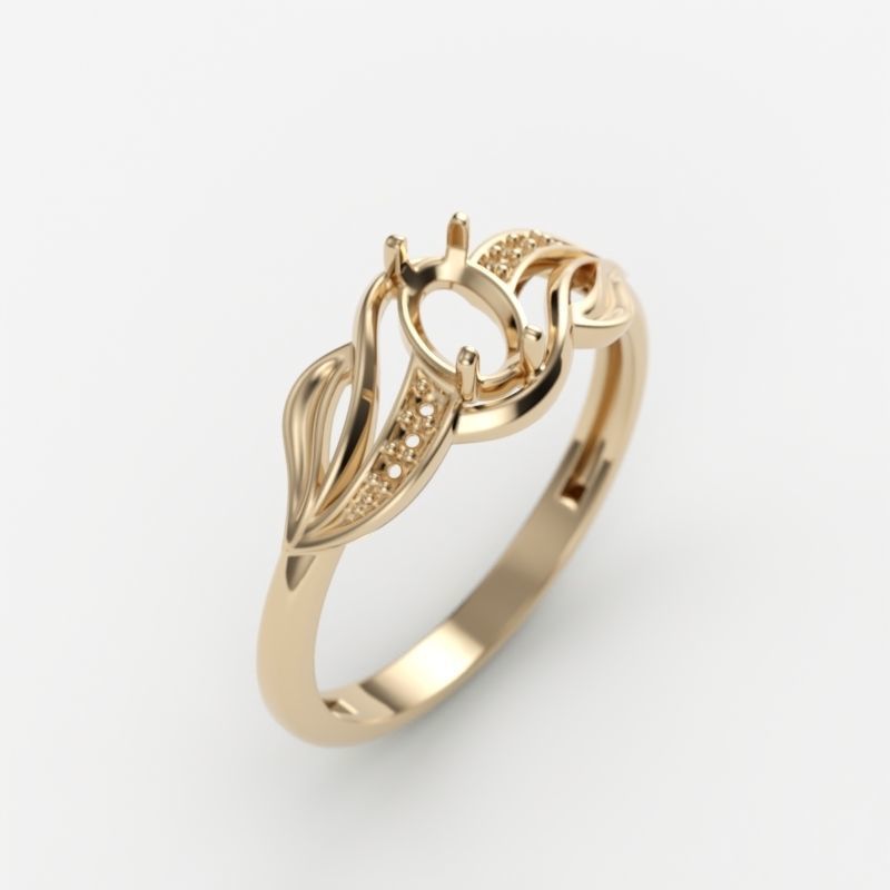 wedding engagement women ring with gem and diamonds 3dm stl CAD 3D print model_15