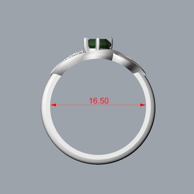 wedding engagement women ring with gem and diamonds 3dm stl CAD 3D print model_26
