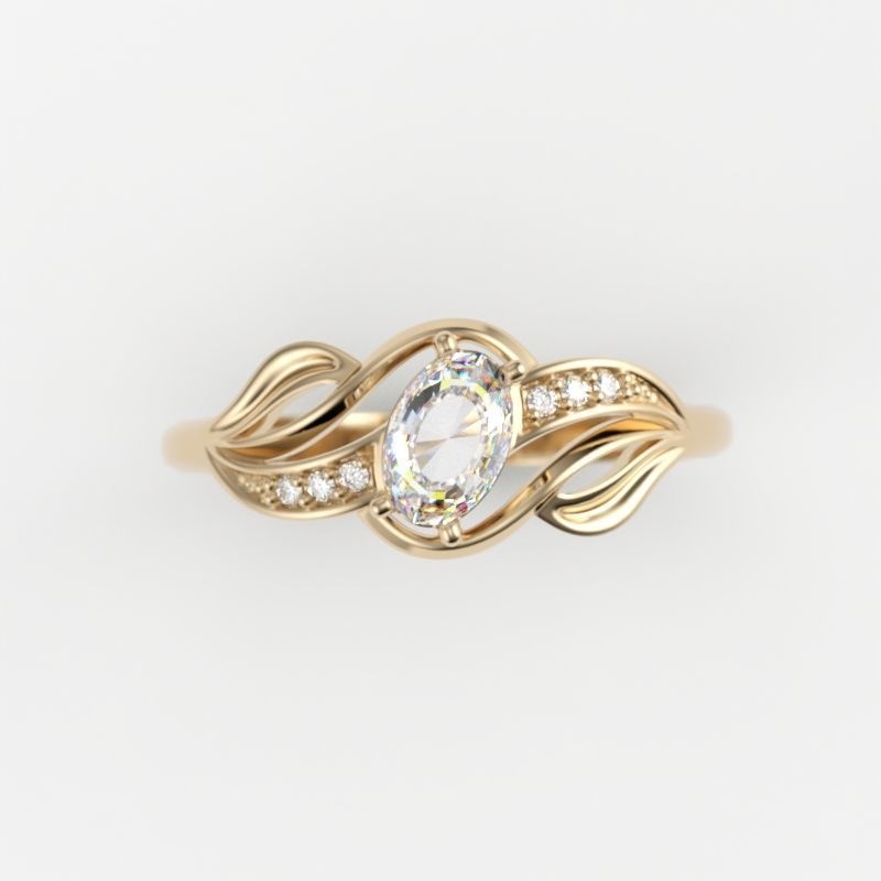 wedding engagement women ring with gem and diamonds 3dm stl CAD 3D print model_16