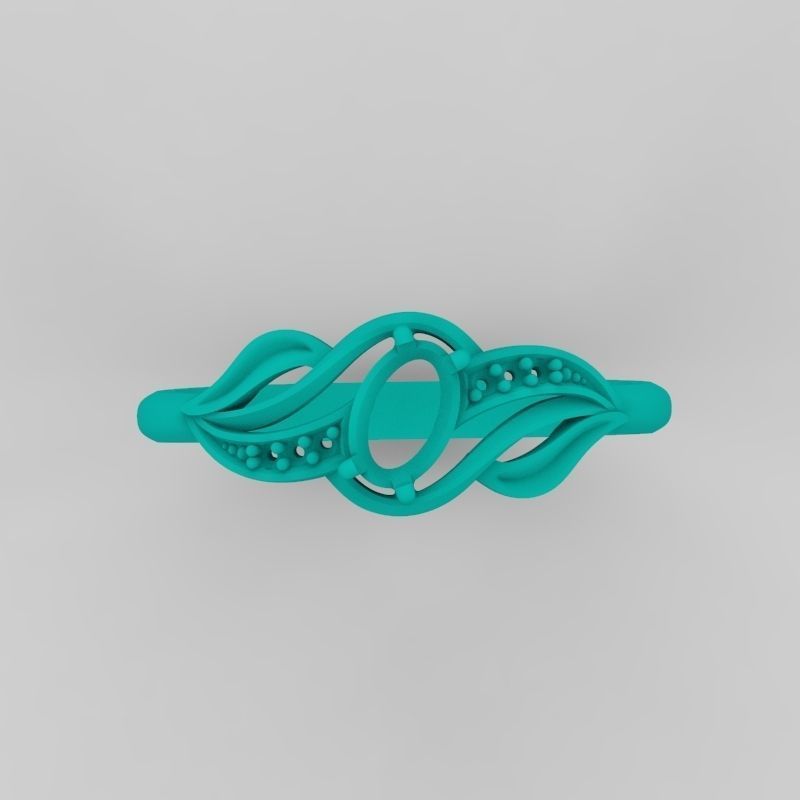 wedding engagement women ring with gem and diamonds 3dm stl CAD 3D print model_23