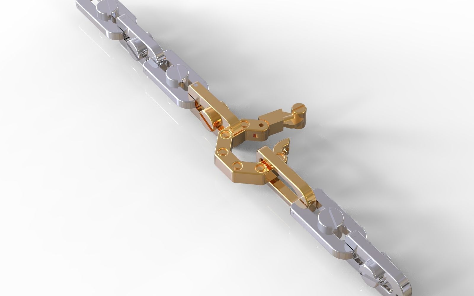 links and lock with bolts