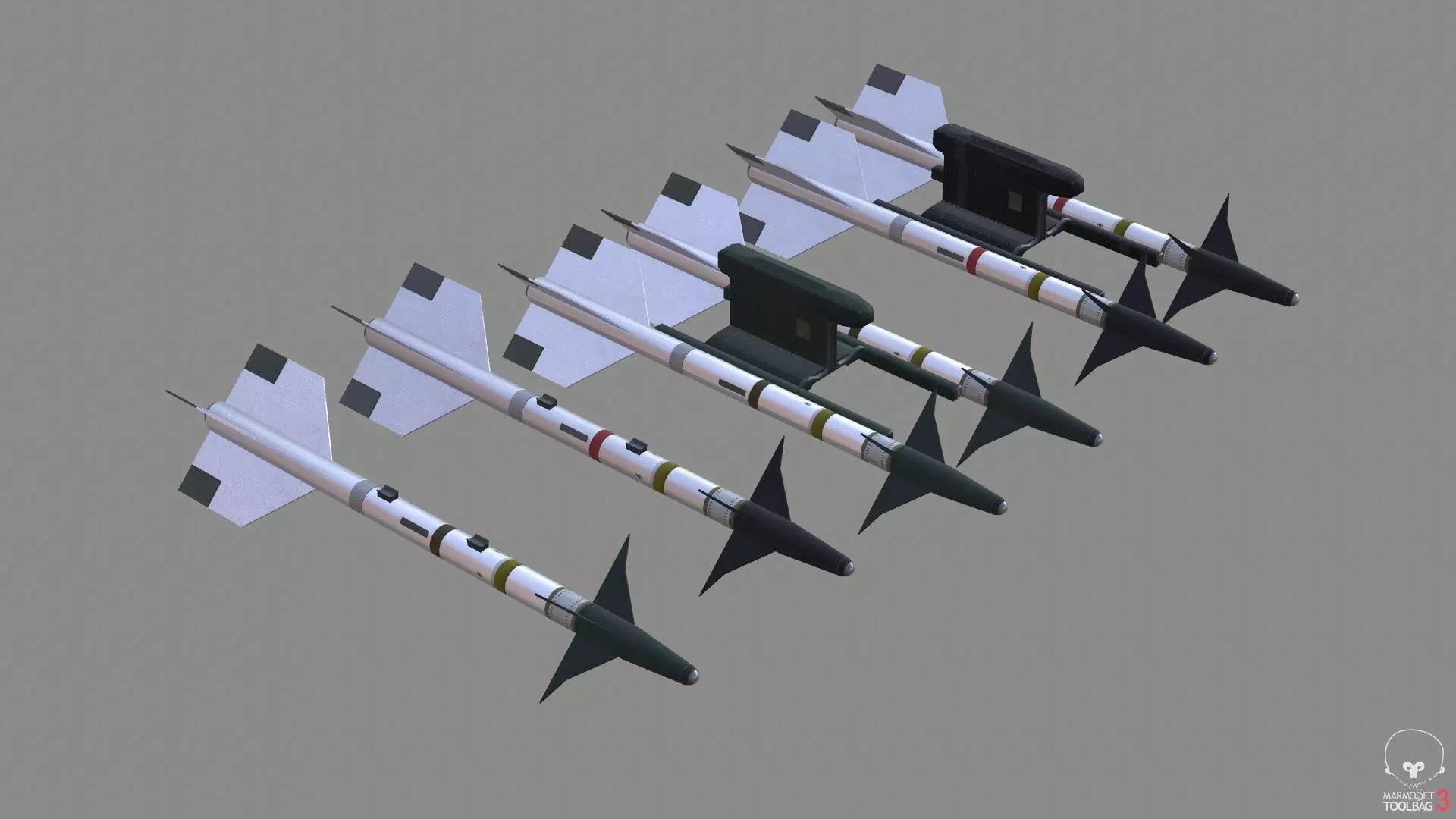 AIM-9M heatseeker - US Fighter A2A missile low poly Low-poly 3D model